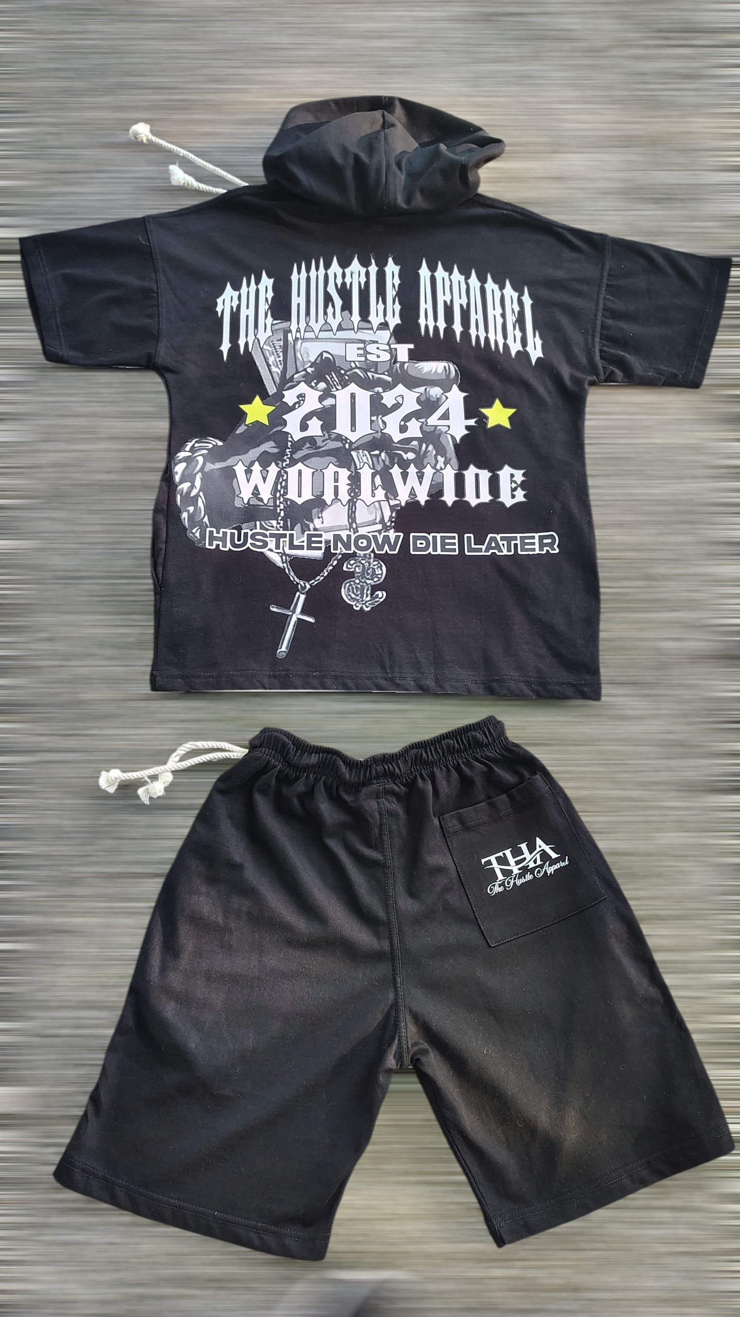 Men Short Sleeve Hooded Short Sets - The Hustle Apparel