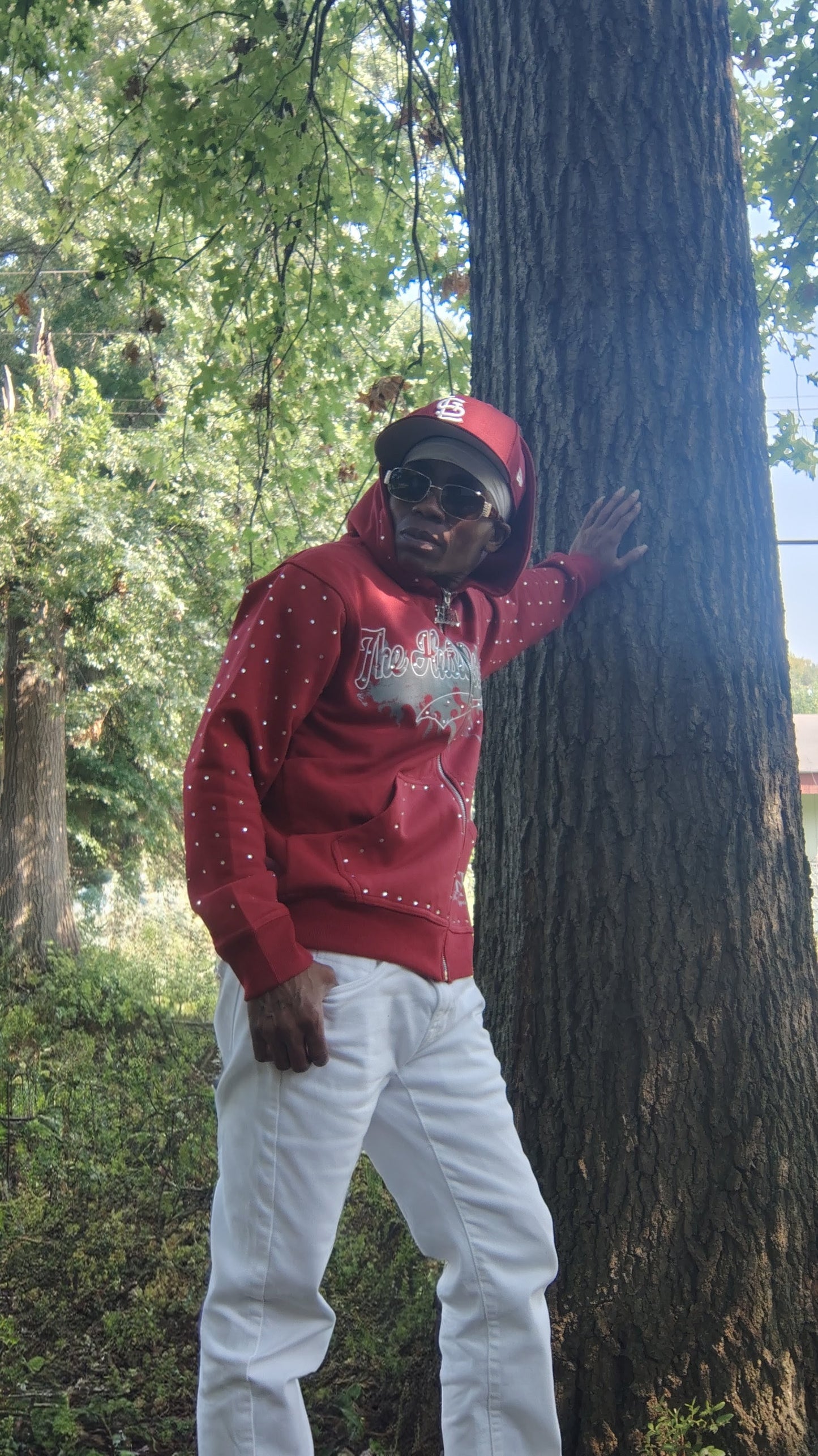 Burgundy Rhinestone Hoodie - The Hustle Apparel