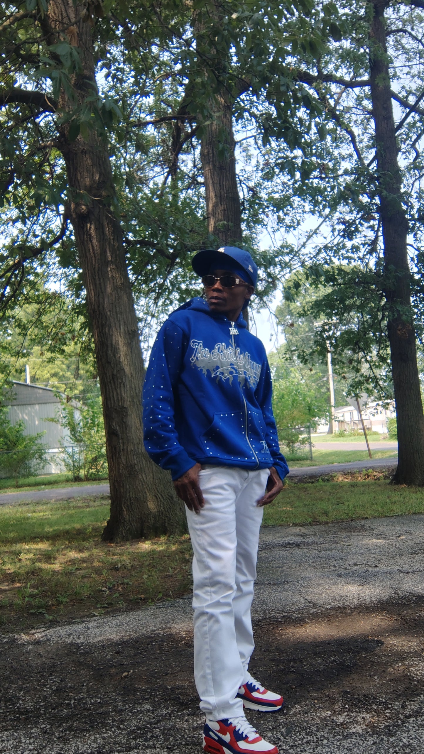 Blue Rhinestone Hoodie - The Hustle Apparel