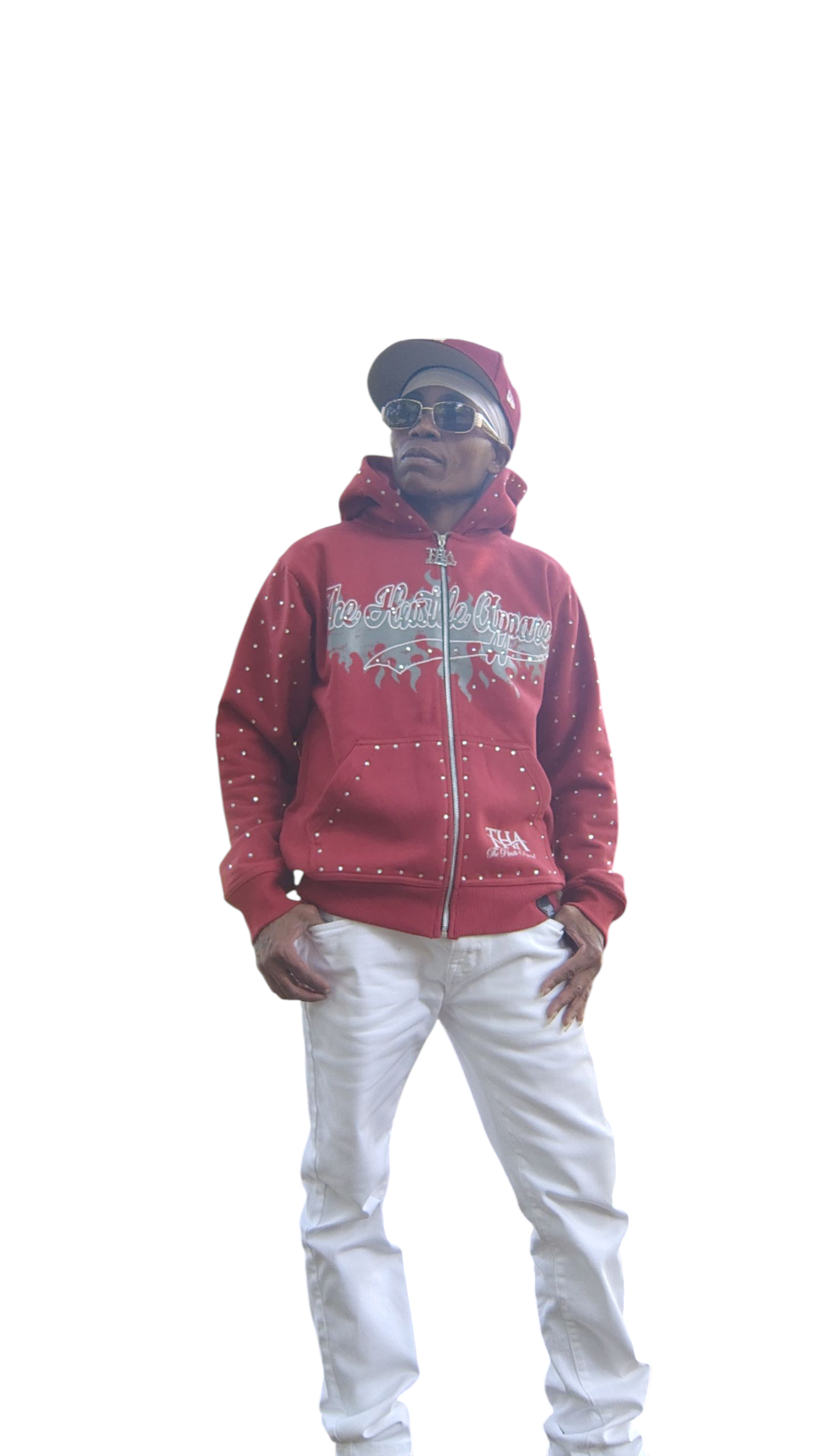 Burgundy Rhinestone Hoodie