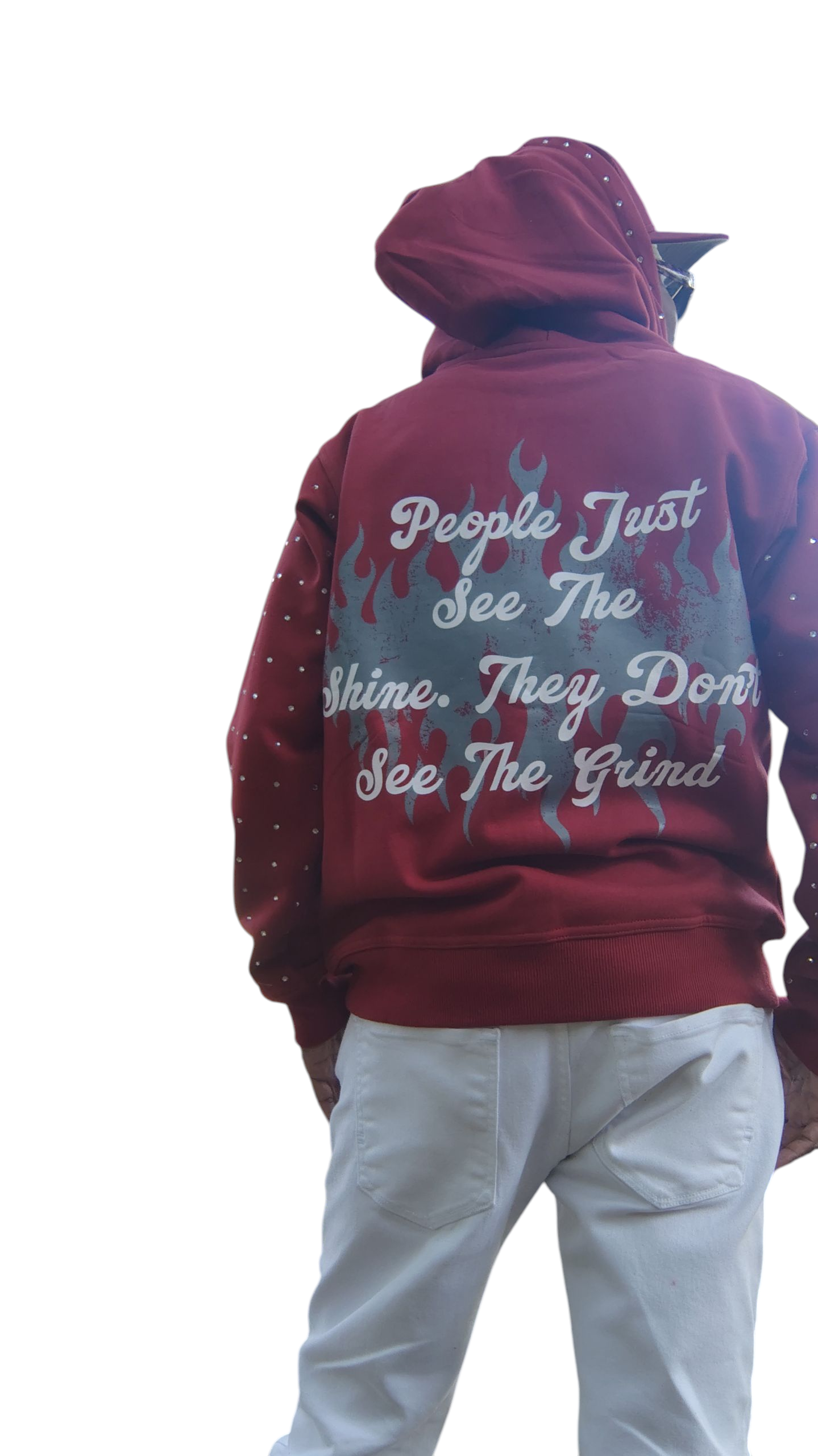 Burgundy Rhinestone Hoodie