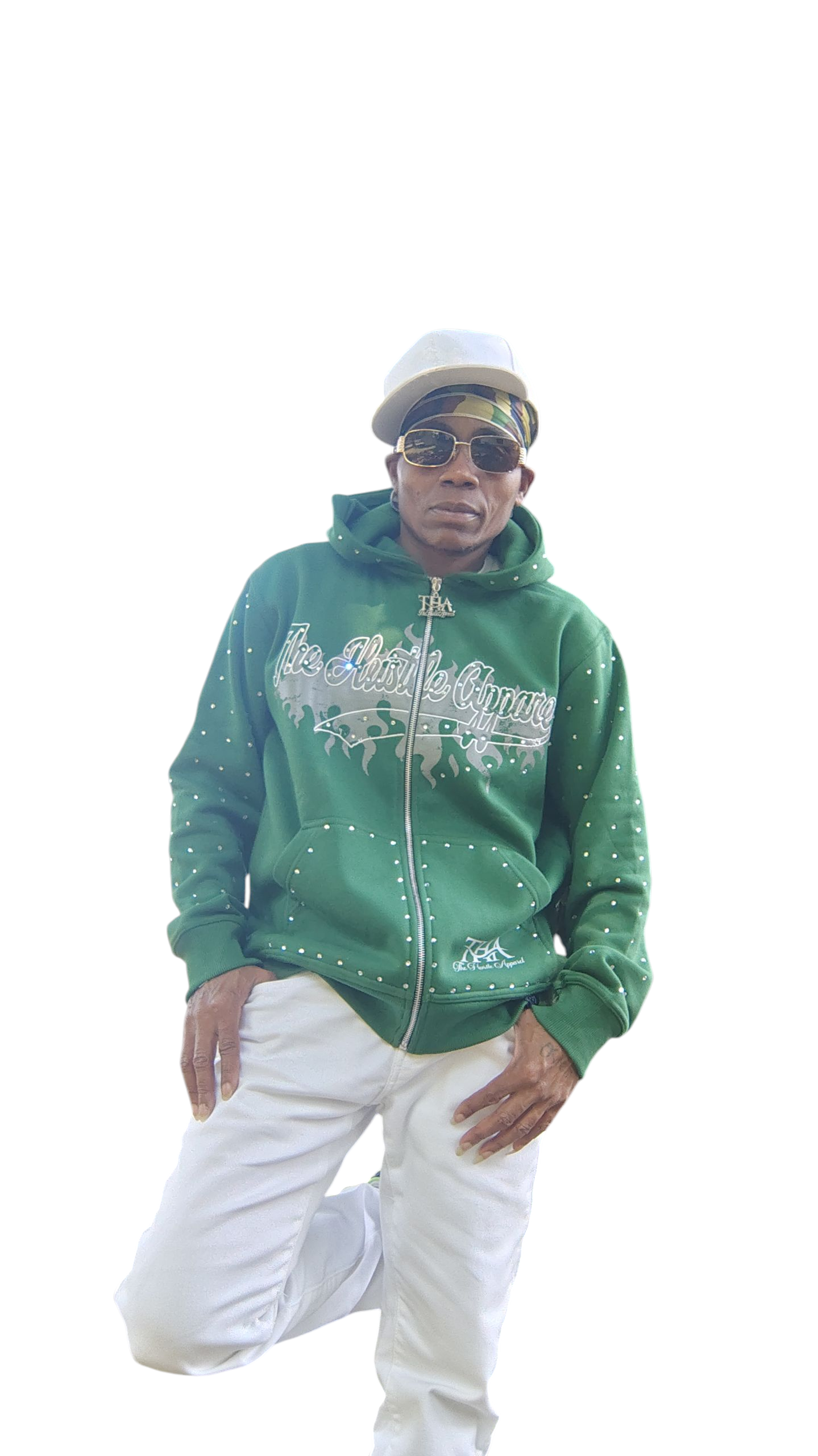 Green Rhinestone Hoodie