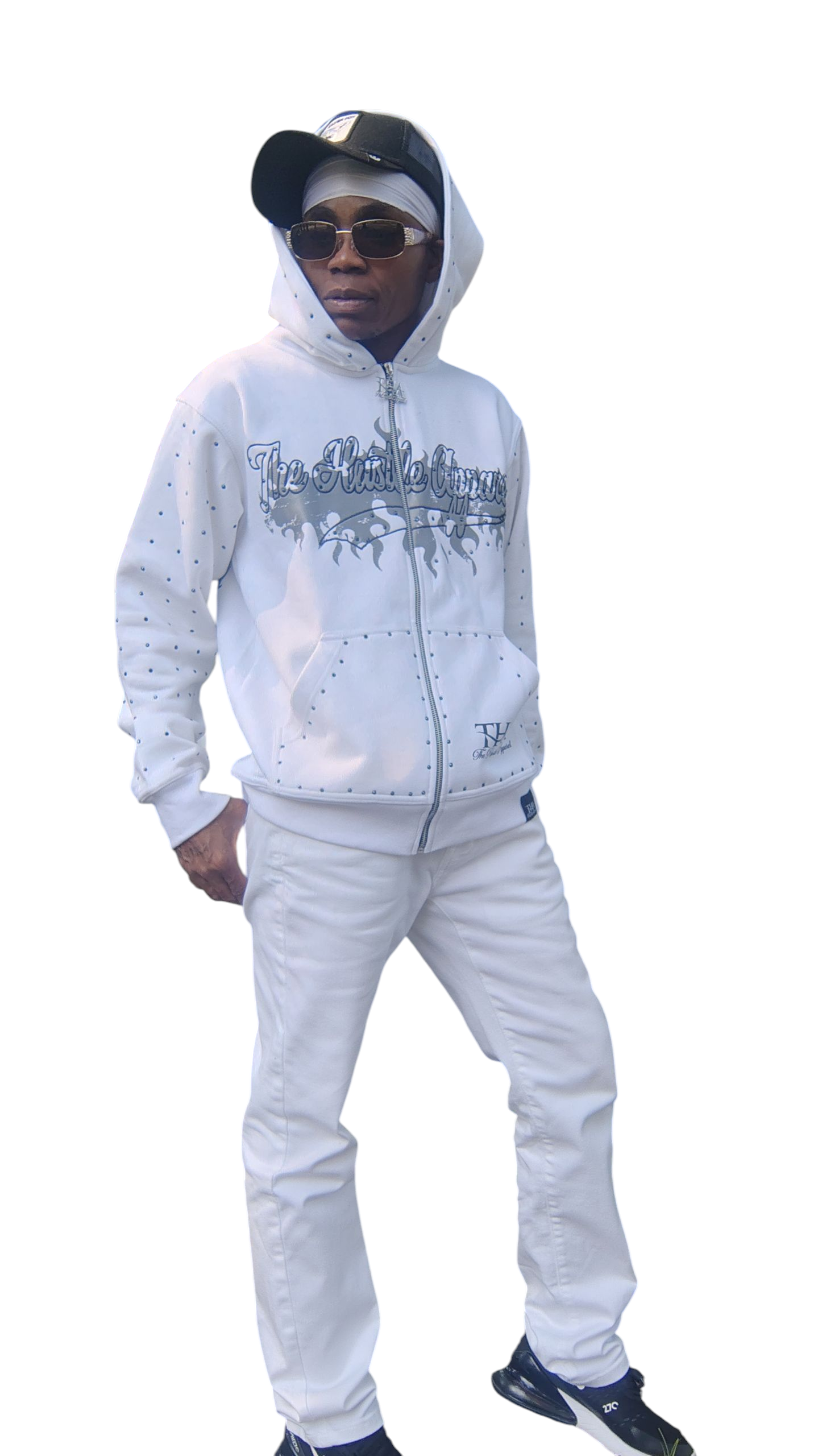 White Rhinestone Hoodie
