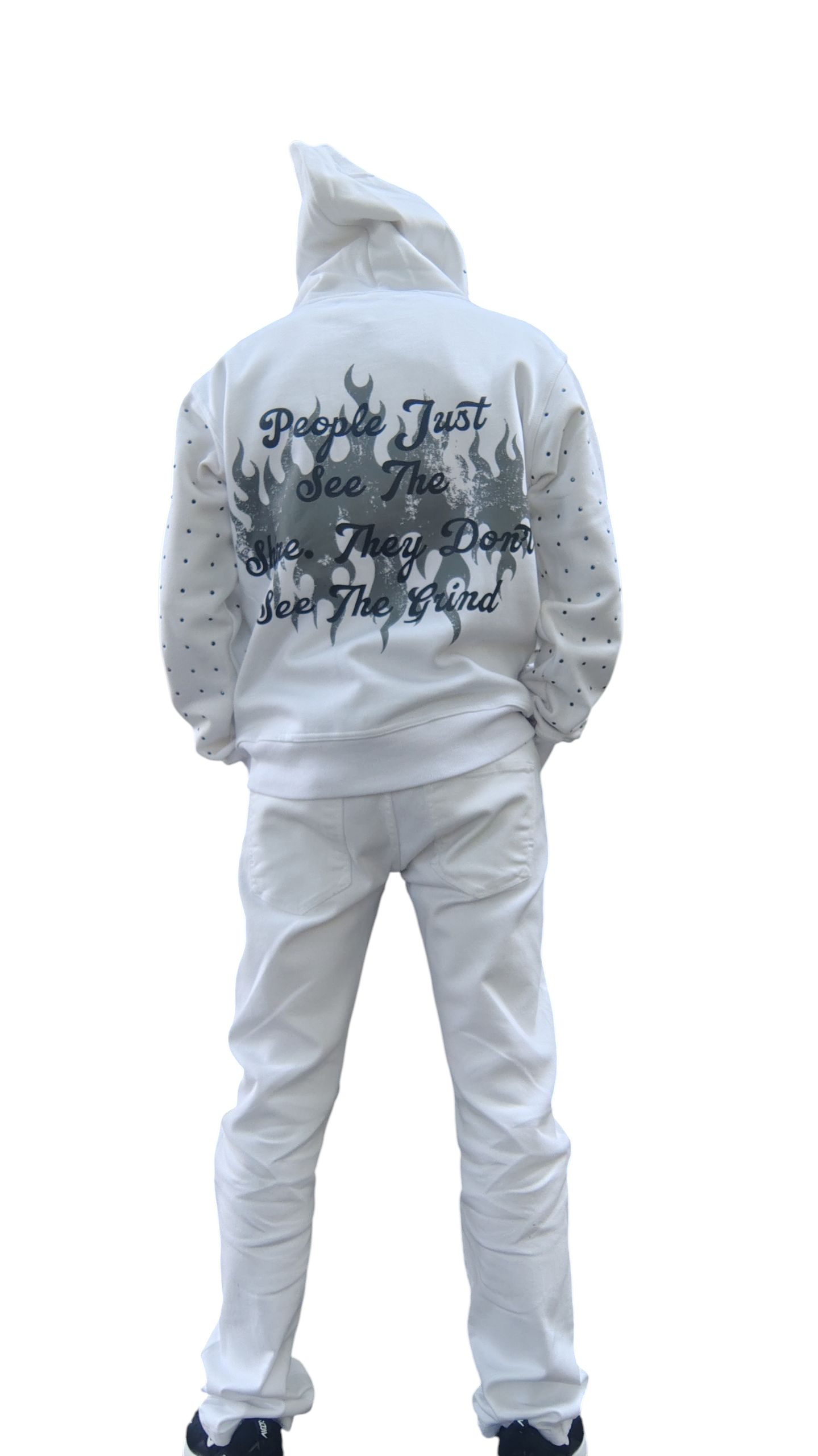White Rhinestone Hoodie