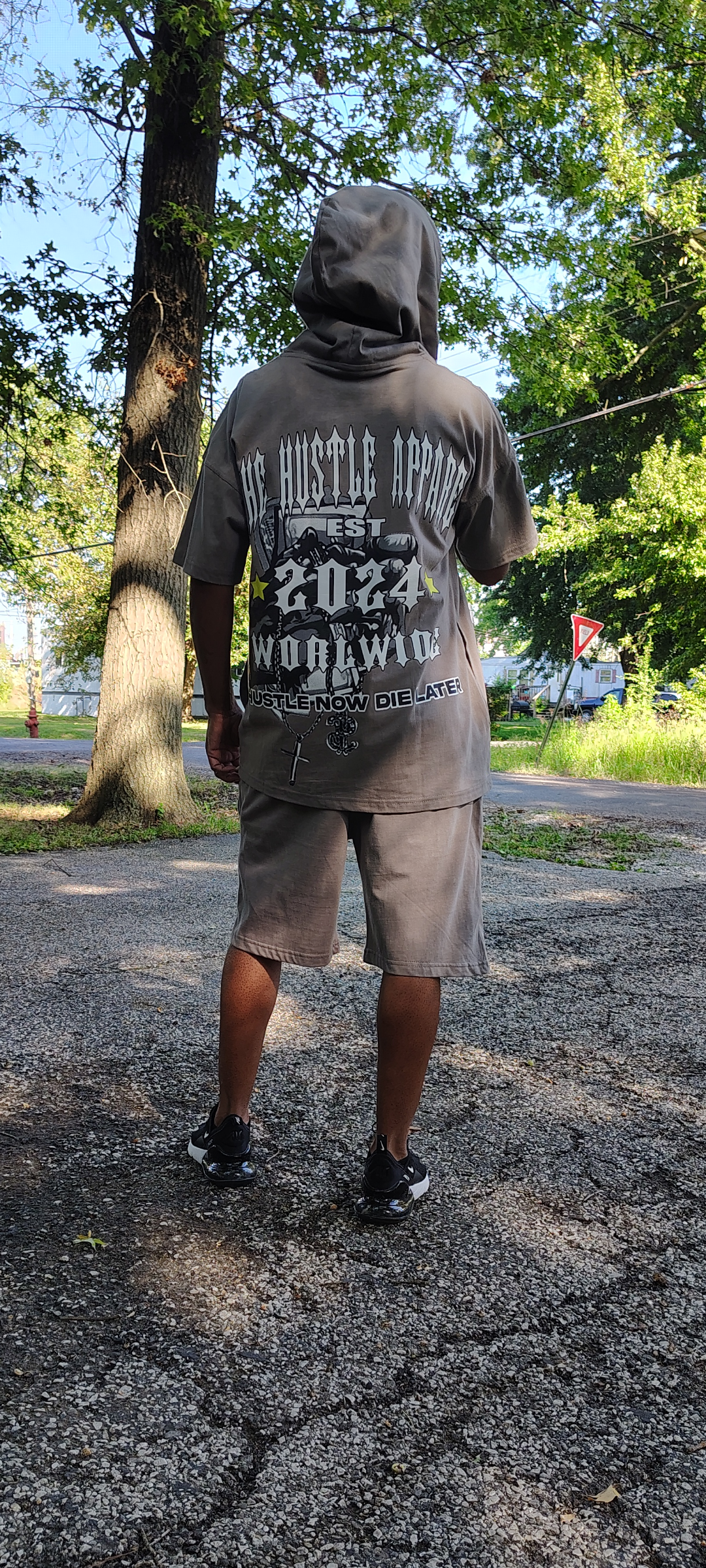 Men Short Sleeve Hooded Short Sets - The Hustle Apparel