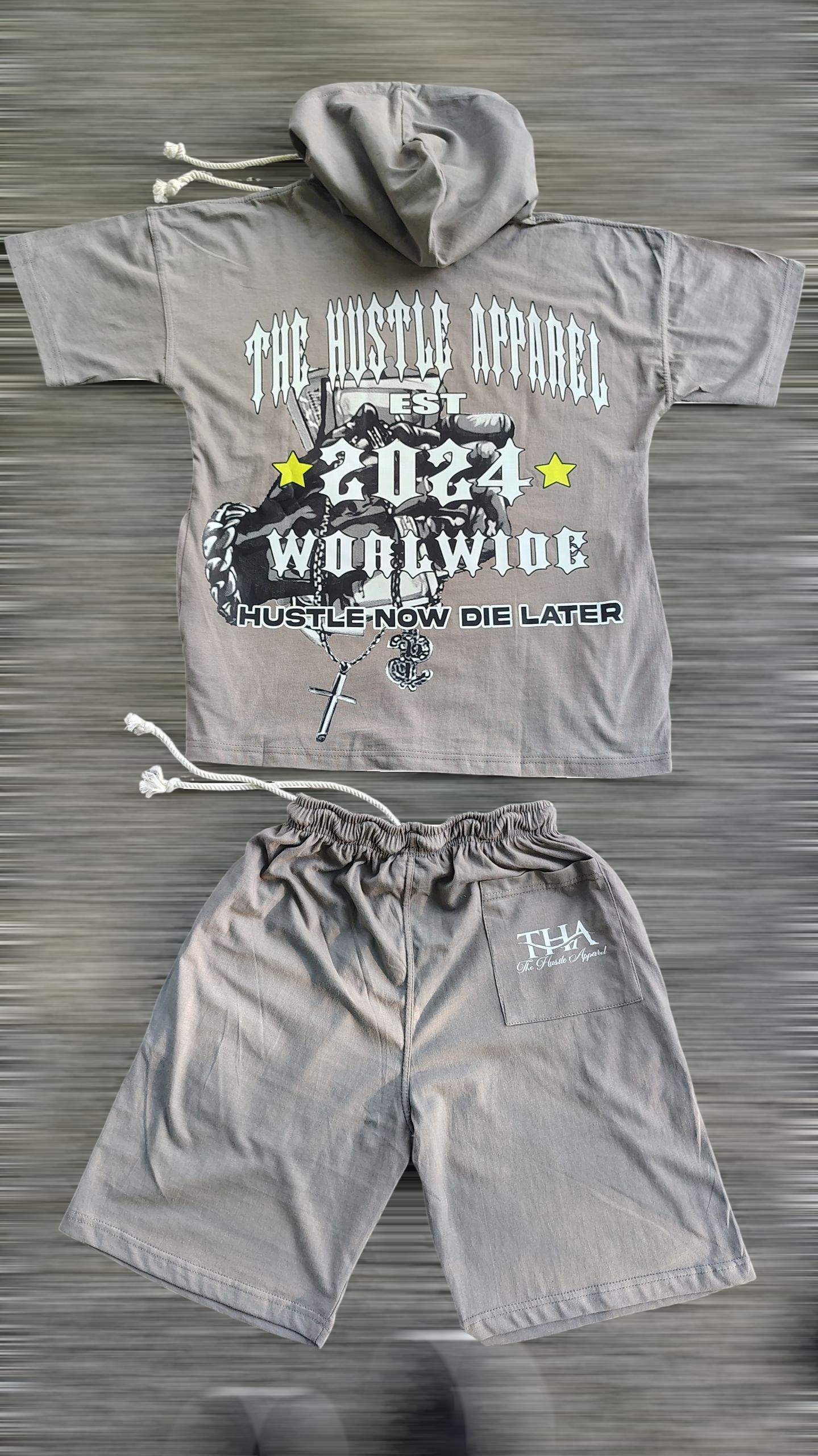 Men Short Sleeve Hooded Short Sets - The Hustle Apparel
