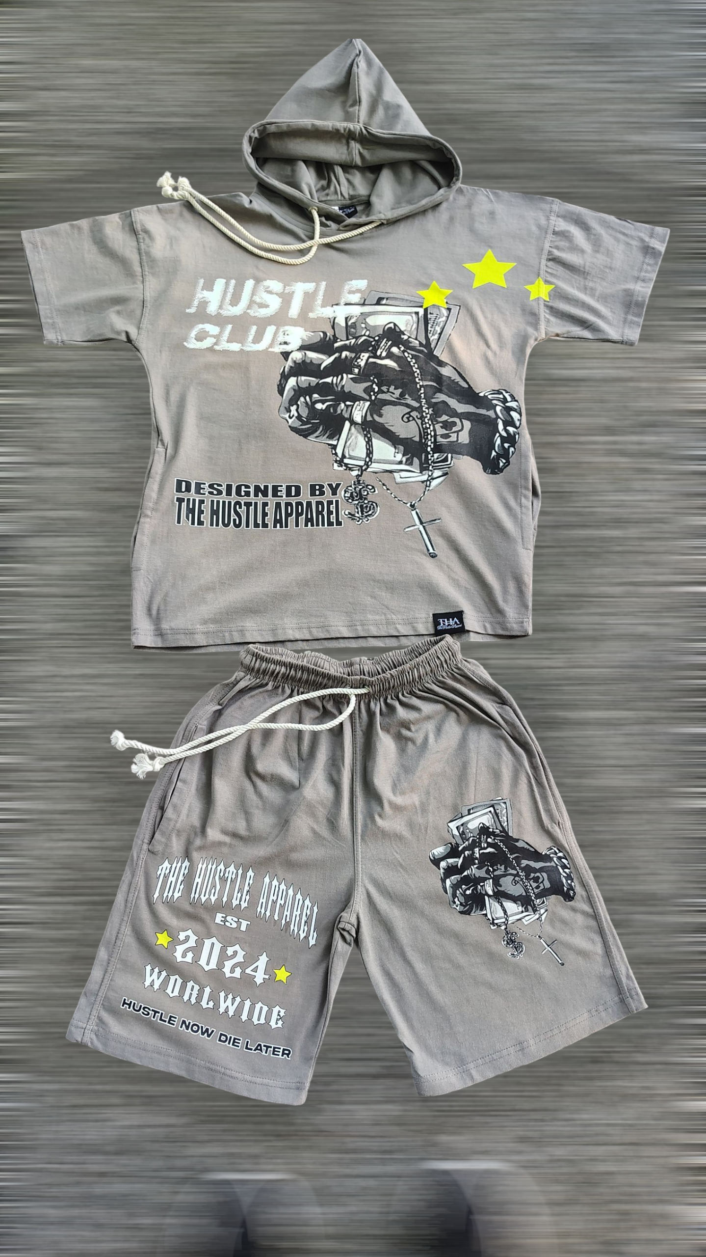 Men Short Sleeve Hooded Short Sets - The Hustle Apparel