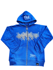 Blue Rhinestone Hoodie - The Hustle Apparel 