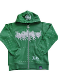 Green Rhinestone Hoodie - The Hustle Apparel 
