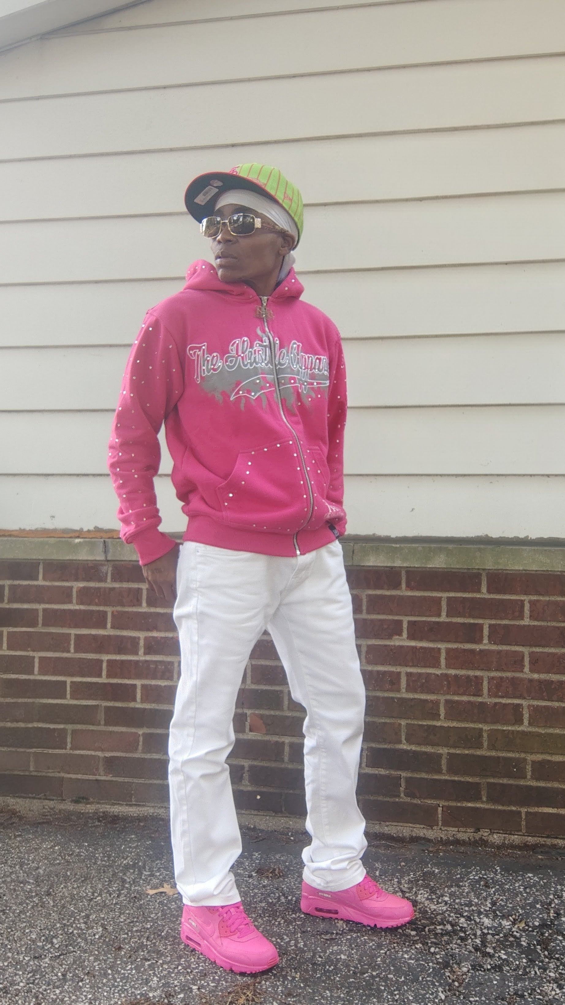 Pink Rhinestone Hoodie - The Hustle Apparel 