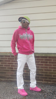 Pink Rhinestone Hoodie - The Hustle Apparel 