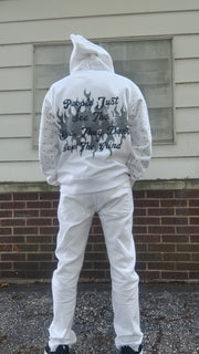 White Rhinestone Hoodie - The Hustle Apparel 