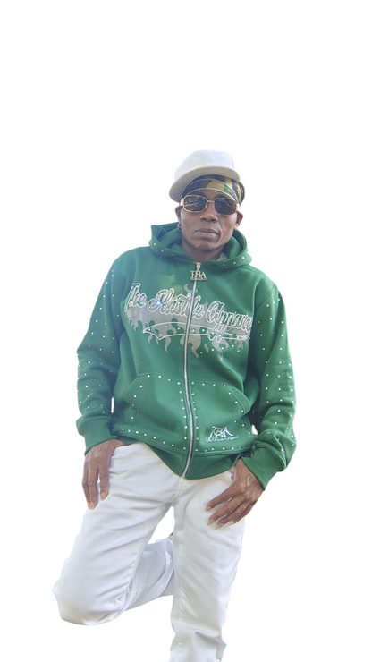 Green Rhinestone Hoodie