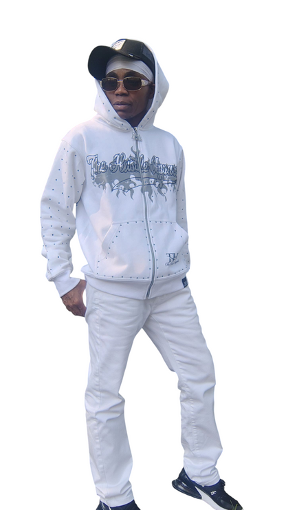 White Rhinestone Hoodie