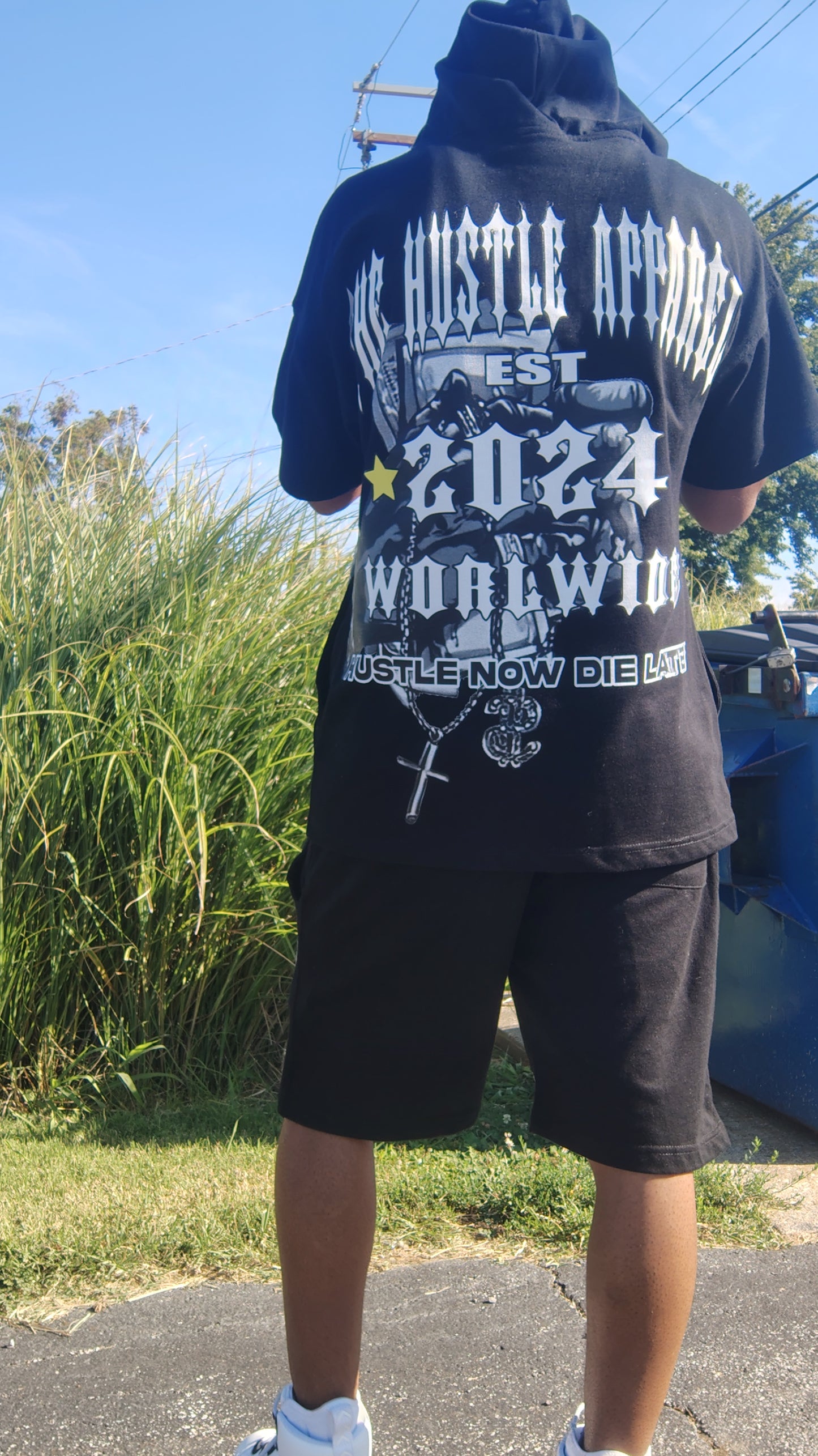 Men Short Sleeve Hooded Short Sets - The Hustle Apparel 