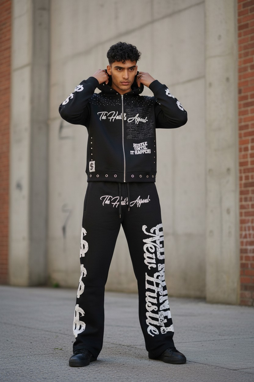 Old Money New Hustle Black Hoodie - The Hustle Apparel 