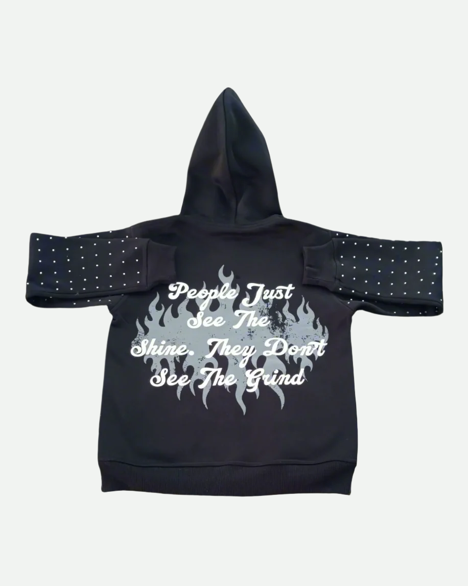 Rhinestone Hoodie - The Hustle Apparel 