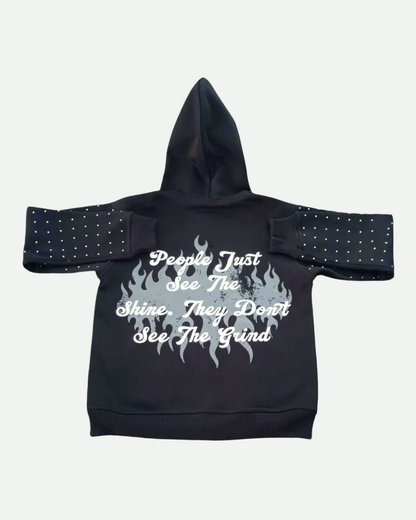 Rhinestone Hoodie - The Hustle Apparel 