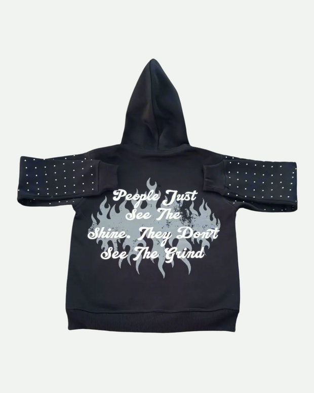 Rhinestone Hoodie - The Hustle Apparel 