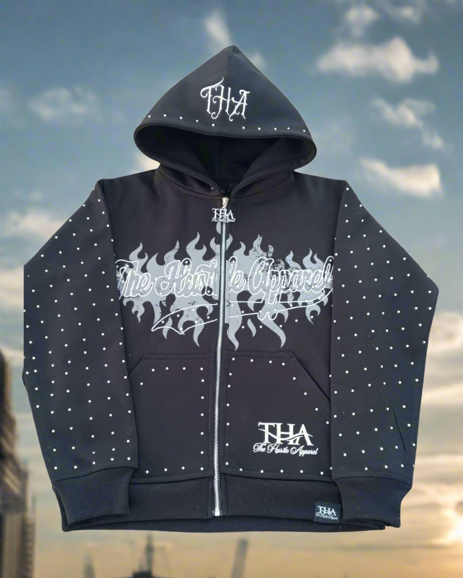 Rhinestone Hoodie - The Hustle Apparel 