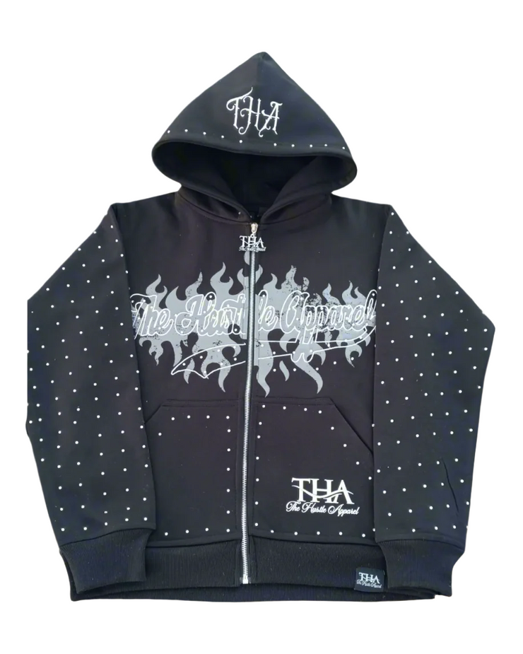 Rhinestone Hoodie - The Hustle Apparel 