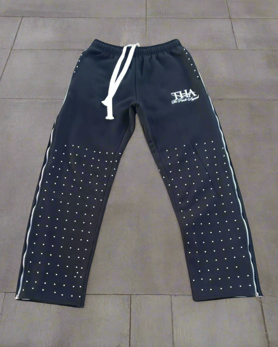 Rhinestone Sweat Pants - The Hustle Apparel 