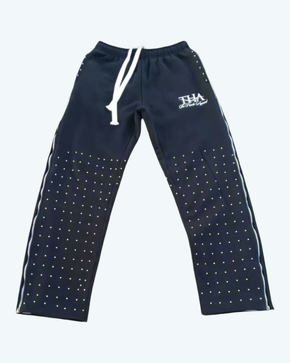 Rhinestone Sweat Pants - The Hustle Apparel 