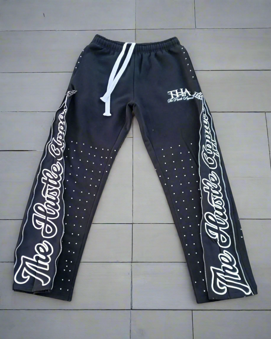 Rhinestone Sweat Pants - The Hustle Apparel 