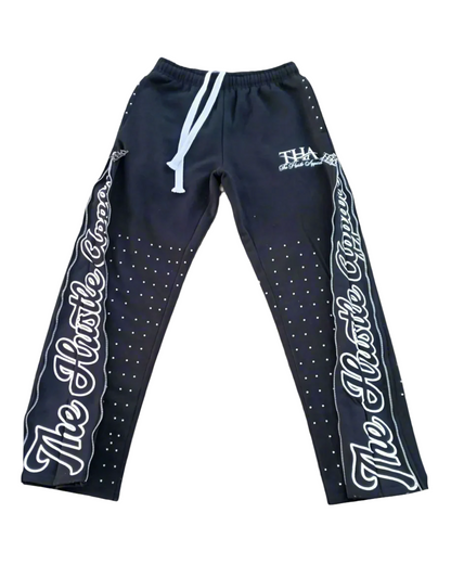 Rhinestone Sweat Pants - The Hustle Apparel 