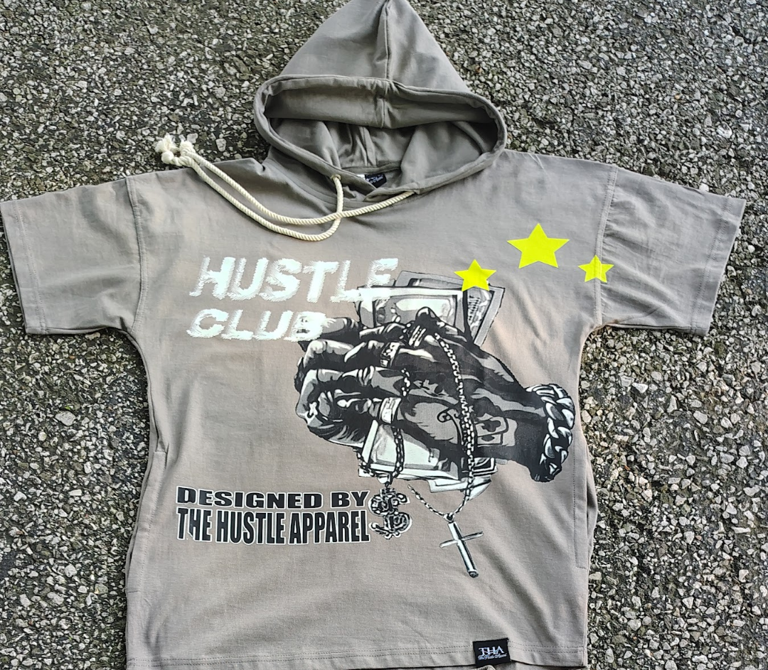 Men Grey Hooded Short Sets
