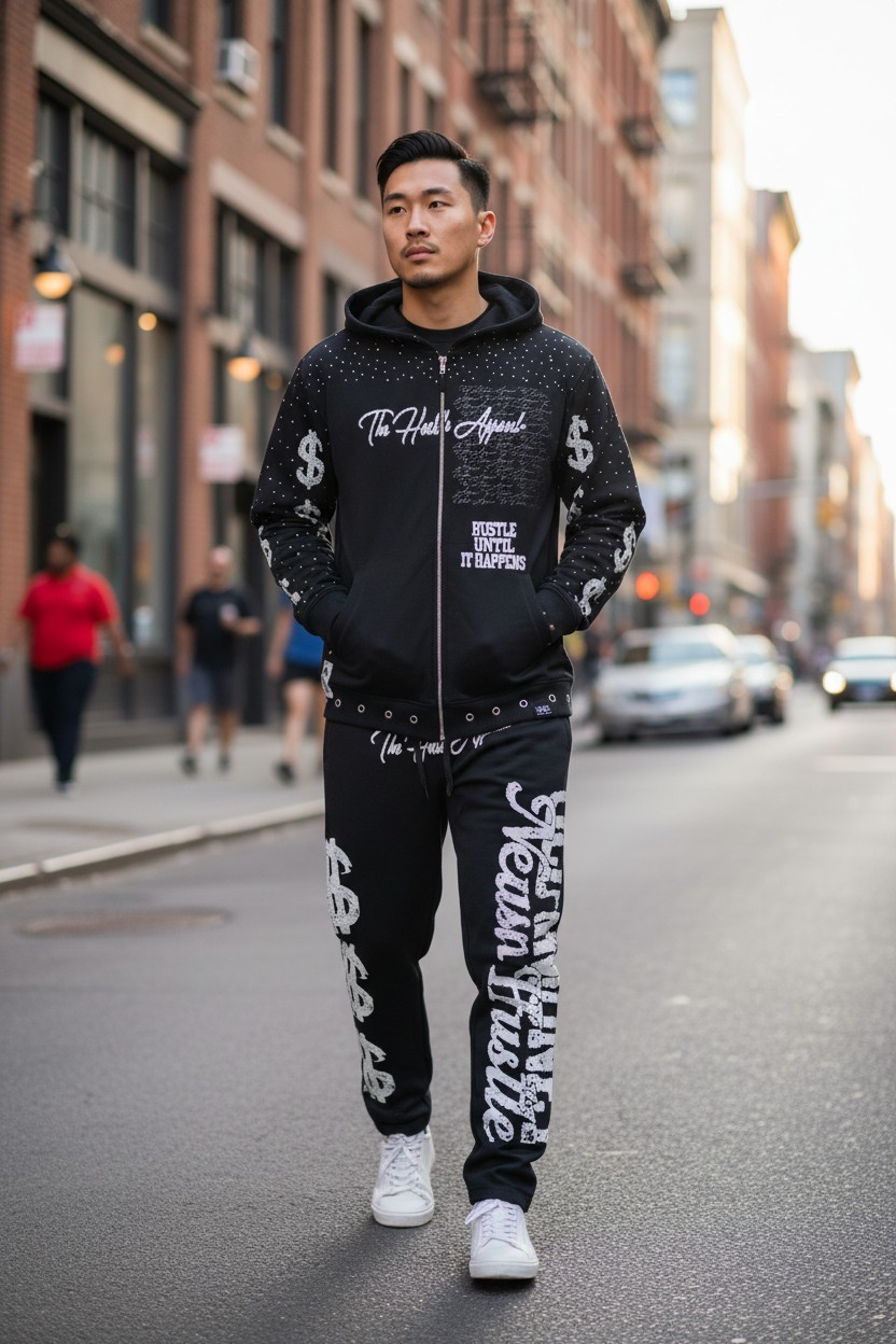 Old Money New Hustle Sweat Suit - The Hustle Apparel 