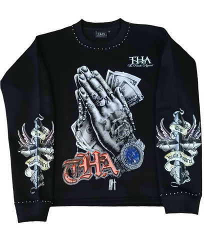 Praying Hands Long Sleeve - Inspirational Collection - The Hustle Apparel 