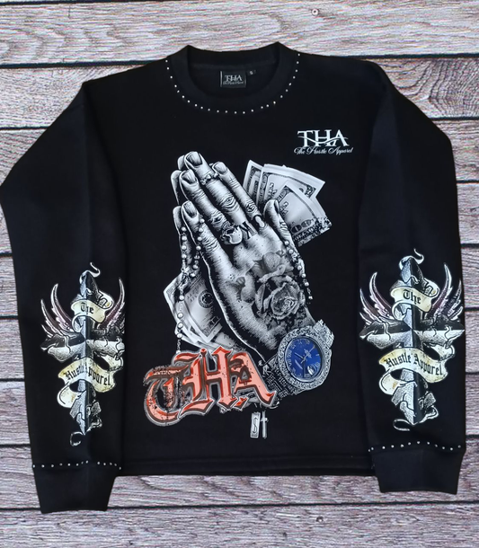 Praying Hands Long Sleeve - Inspirational Collection - The Hustle Apparel 